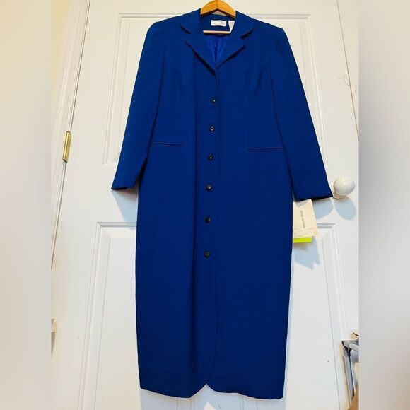 Liz Claiborne Blue Sheath Trench Coat for Work